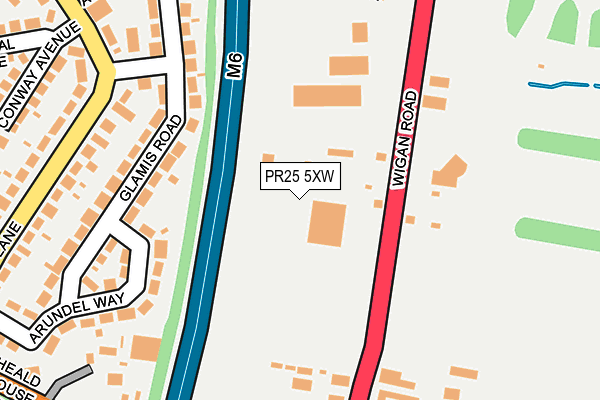 PR25 5XW map - OS OpenMap – Local (Ordnance Survey) PR25 5XW map - OS OpenMap – Local (Ordnance Survey)