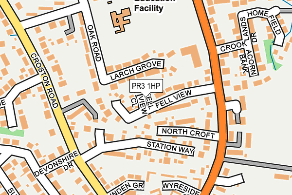 PR3 1HP map - OS OpenMap – Local (Ordnance Survey)