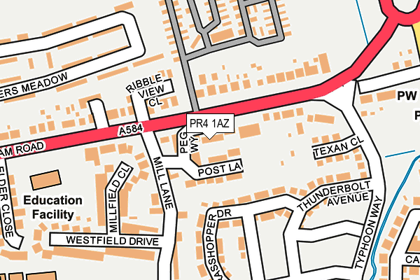 PR4 1AZ map - OS OpenMap – Local (Ordnance Survey) PR4 1AZ map - OS OpenMap – Local (Ordnance Survey)