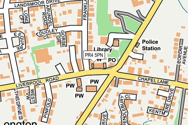 PR4 5PN map - OS OpenMap – Local (Ordnance Survey) PR4 5PN map - OS OpenMap – Local (Ordnance Survey)