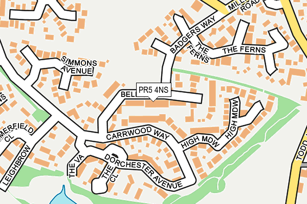 PR5 4NS map - OS OpenMap – Local (Ordnance Survey) PR5 4NS map - OS OpenMap – Local (Ordnance Survey)