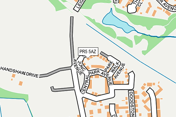 PR5 5AZ map - OS OpenMap – Local (Ordnance Survey) PR5 5AZ map - OS OpenMap – Local (Ordnance Survey)