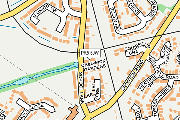 PR5 5JW map - OS OpenMap – Local (Ordnance Survey) PR5 5JW map - OS OpenMap – Local (Ordnance Survey)