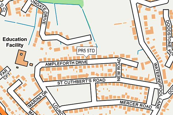 PR5 5TD map - OS OpenMap – Local (Ordnance Survey) PR5 5TD map - OS OpenMap – Local (Ordnance Survey)