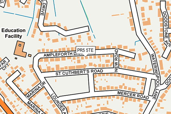 PR5 5TE map - OS OpenMap – Local (Ordnance Survey) PR5 5TE map - OS OpenMap – Local (Ordnance Survey)