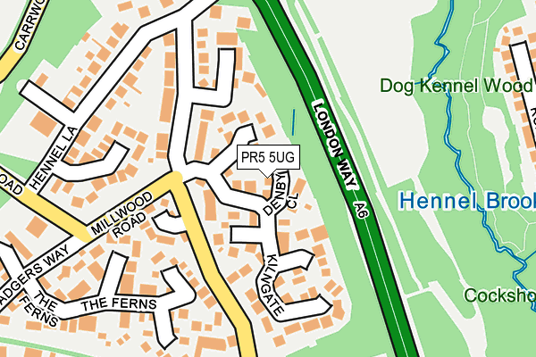 PR5 5UG map - OS OpenMap – Local (Ordnance Survey) PR5 5UG map - OS OpenMap – Local (Ordnance Survey)