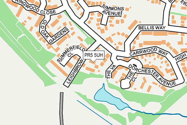 PR5 5UH map - OS OpenMap – Local (Ordnance Survey) PR5 5UH map - OS OpenMap – Local (Ordnance Survey)