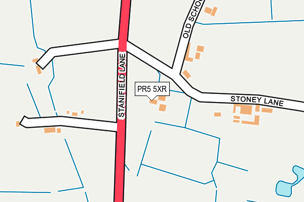 PR5 5XR map - OS OpenMap – Local (Ordnance Survey) PR5 5XR map - OS OpenMap – Local (Ordnance Survey)