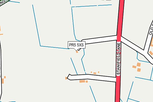 PR5 5XS map - OS OpenMap – Local (Ordnance Survey) PR5 5XS map - OS OpenMap – Local (Ordnance Survey)