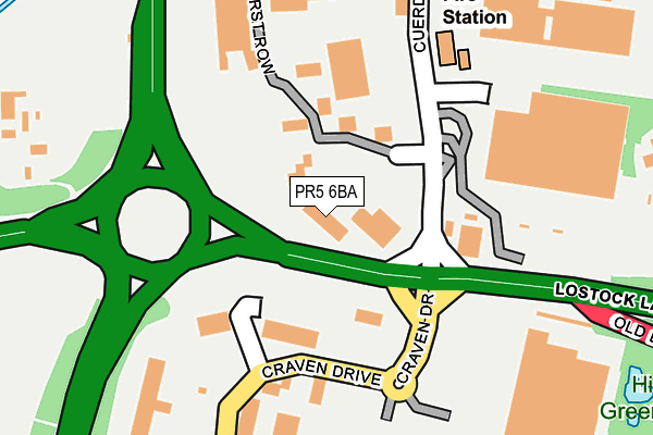 PR5 6BA map - OS OpenMap – Local (Ordnance Survey) PR5 6BA map - OS OpenMap – Local (Ordnance Survey)