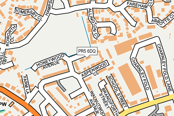 PR5 6DQ map - OS OpenMap – Local (Ordnance Survey) PR5 6DQ map - OS OpenMap – Local (Ordnance Survey)