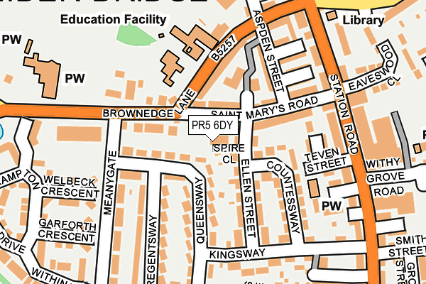 PR5 6DY map - OS OpenMap – Local (Ordnance Survey) PR5 6DY map - OS OpenMap – Local (Ordnance Survey)