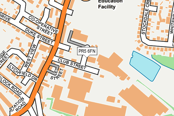 PR5 6FN map - OS OpenMap – Local (Ordnance Survey) PR5 6FN map - OS OpenMap – Local (Ordnance Survey)