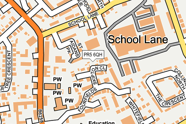 PR5 6QH map - OS OpenMap – Local (Ordnance Survey) PR5 6QH map - OS OpenMap – Local (Ordnance Survey)