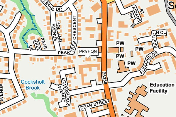 PR5 6QN map - OS OpenMap – Local (Ordnance Survey) PR5 6QN map - OS OpenMap – Local (Ordnance Survey)