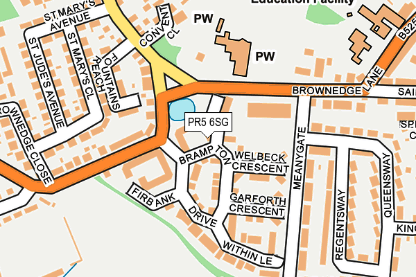 PR5 6SG map - OS OpenMap – Local (Ordnance Survey) PR5 6SG map - OS OpenMap – Local (Ordnance Survey)