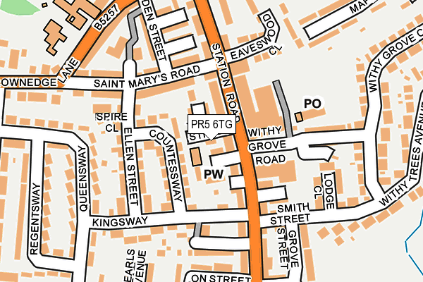 PR5 6TG map - OS OpenMap – Local (Ordnance Survey) PR5 6TG map - OS OpenMap – Local (Ordnance Survey)