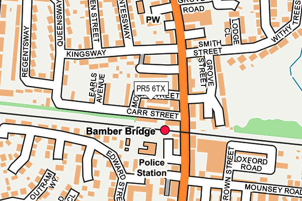 PR5 6TX map - OS OpenMap – Local (Ordnance Survey) PR5 6TX map - OS OpenMap – Local (Ordnance Survey)