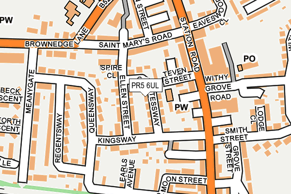 PR5 6UL map - OS OpenMap – Local (Ordnance Survey) PR5 6UL map - OS OpenMap – Local (Ordnance Survey)