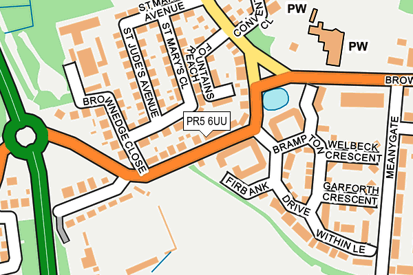 PR5 6UU map - OS OpenMap – Local (Ordnance Survey) PR5 6UU map - OS OpenMap – Local (Ordnance Survey)