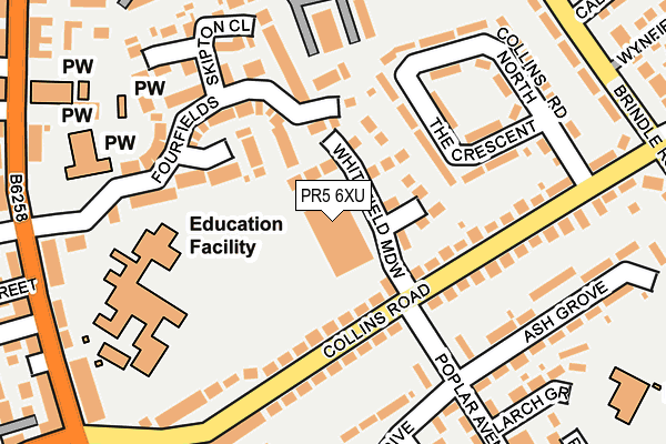 PR5 6XU map - OS OpenMap – Local (Ordnance Survey) PR5 6XU map - OS OpenMap – Local (Ordnance Survey)