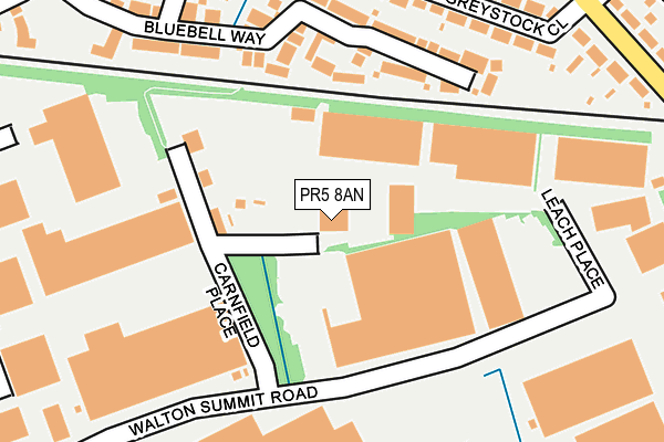 PR5 8AN map - OS OpenMap – Local (Ordnance Survey) PR5 8AN map - OS OpenMap – Local (Ordnance Survey)