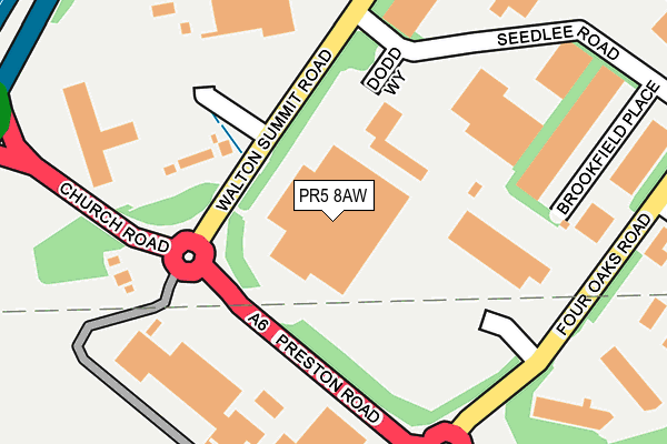 PR5 8AW map - OS OpenMap – Local (Ordnance Survey) PR5 8AW map - OS OpenMap – Local (Ordnance Survey)