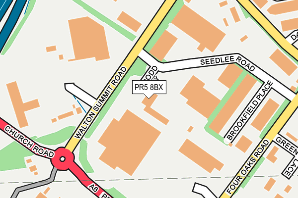 PR5 8BX map - OS OpenMap – Local (Ordnance Survey) PR5 8BX map - OS OpenMap – Local (Ordnance Survey)