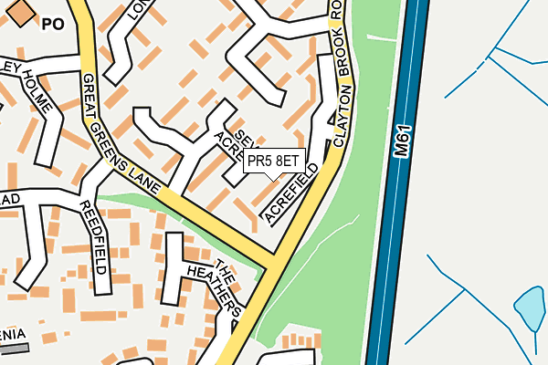 PR5 8ET map - OS OpenMap – Local (Ordnance Survey) PR5 8ET map - OS OpenMap – Local (Ordnance Survey)