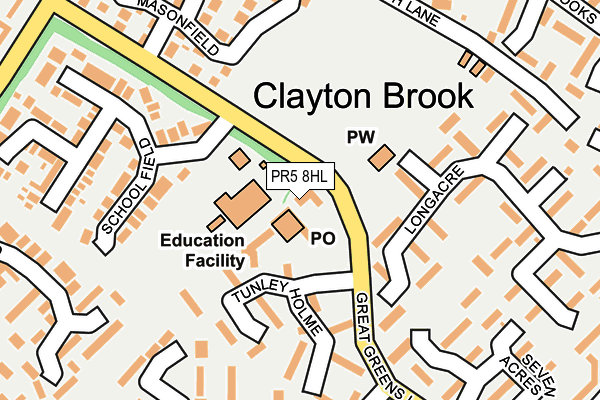 PR5 8HL map - OS OpenMap – Local (Ordnance Survey) PR5 8HL map - OS OpenMap – Local (Ordnance Survey)