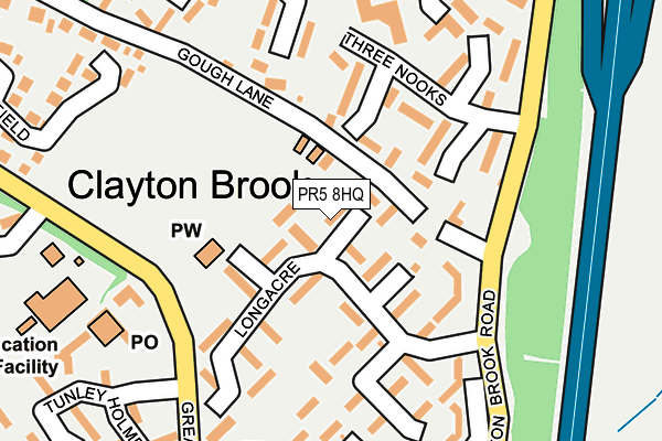 PR5 8HQ map - OS OpenMap – Local (Ordnance Survey) PR5 8HQ map - OS OpenMap – Local (Ordnance Survey)
