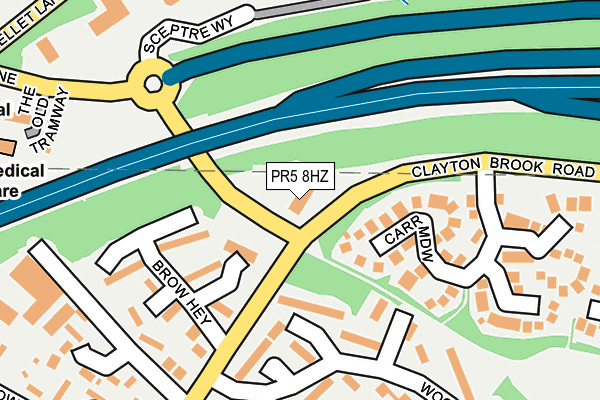 PR5 8HZ map - OS OpenMap – Local (Ordnance Survey) PR5 8HZ map - OS OpenMap – Local (Ordnance Survey)