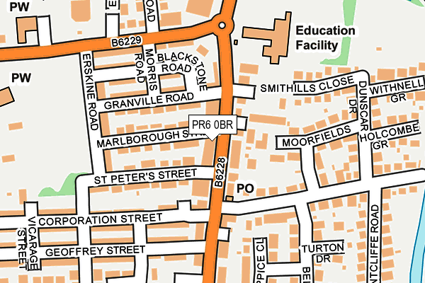 PR6 0BR map - OS OpenMap – Local (Ordnance Survey) PR6 0BR map - OS OpenMap – Local (Ordnance Survey)