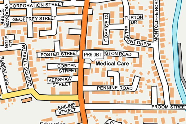 PR6 0BT map - OS OpenMap – Local (Ordnance Survey) PR6 0BT map - OS OpenMap – Local (Ordnance Survey)