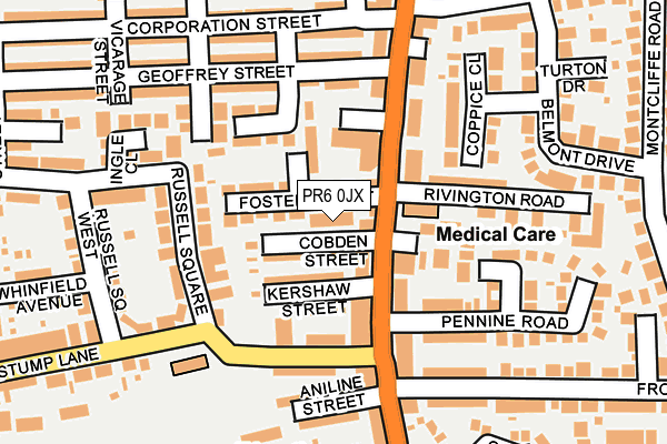 PR6 0JX map - OS OpenMap – Local (Ordnance Survey) PR6 0JX map - OS OpenMap – Local (Ordnance Survey)