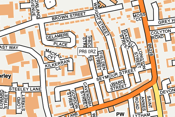 PR6 0RZ map - OS OpenMap – Local (Ordnance Survey) PR6 0RZ map - OS OpenMap – Local (Ordnance Survey)