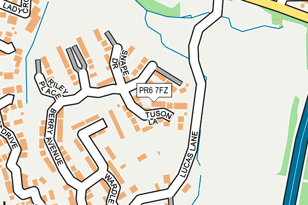 PR6 7FZ map - OS OpenMap – Local (Ordnance Survey) PR6 7FZ map - OS OpenMap – Local (Ordnance Survey)