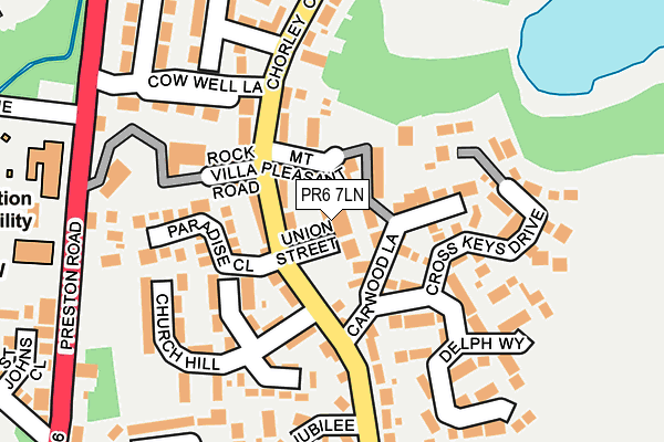PR6 7LN map - OS OpenMap – Local (Ordnance Survey) PR6 7LN map - OS OpenMap – Local (Ordnance Survey)