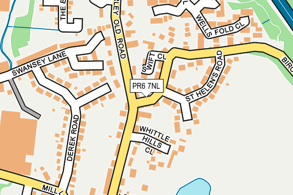 PR6 7NL map - OS OpenMap – Local (Ordnance Survey) PR6 7NL map - OS OpenMap – Local (Ordnance Survey)