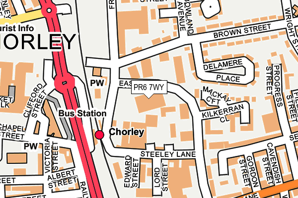PR6 7WY map - OS OpenMap – Local (Ordnance Survey) PR6 7WY map - OS OpenMap – Local (Ordnance Survey)