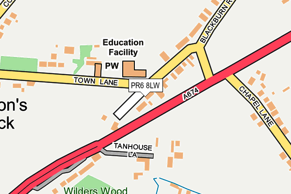 PR6 8LW map - OS OpenMap – Local (Ordnance Survey) PR6 8LW map - OS OpenMap – Local (Ordnance Survey)
