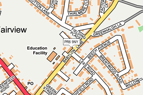 PR6 9NY map - OS OpenMap – Local (Ordnance Survey) PR6 9NY map - OS OpenMap – Local (Ordnance Survey)