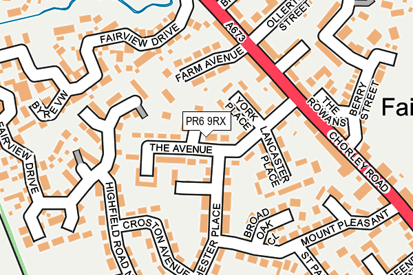 PR6 9RX map - OS OpenMap – Local (Ordnance Survey) PR6 9RX map - OS OpenMap – Local (Ordnance Survey)