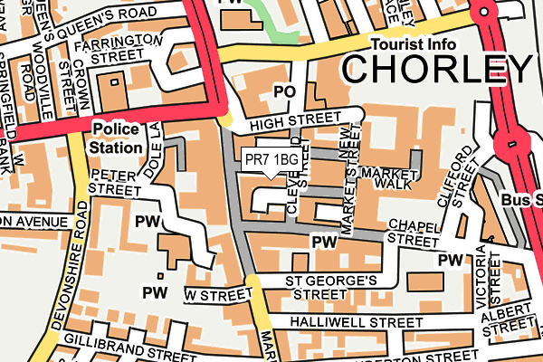 PR7 1BG map - OS OpenMap – Local (Ordnance Survey) PR7 1BG map - OS OpenMap – Local (Ordnance Survey)