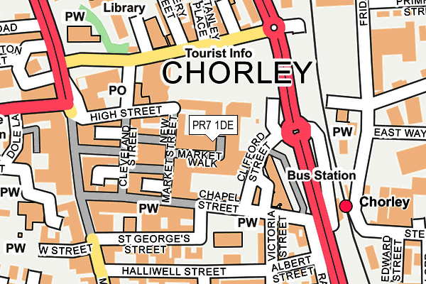 PR7 1DE map - OS OpenMap – Local (Ordnance Survey) PR7 1DE map - OS OpenMap – Local (Ordnance Survey)