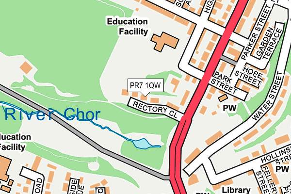 PR7 1QW map - OS OpenMap – Local (Ordnance Survey) PR7 1QW map - OS OpenMap – Local (Ordnance Survey)