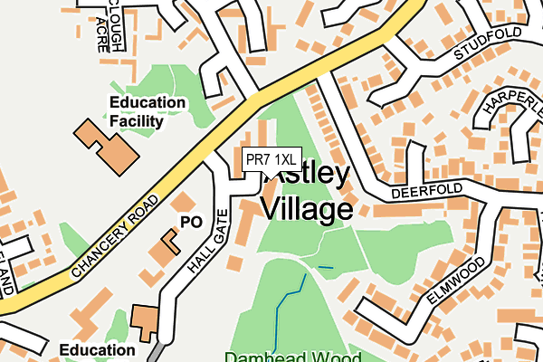 PR7 1XL map - OS OpenMap – Local (Ordnance Survey) PR7 1XL map - OS OpenMap – Local (Ordnance Survey)
