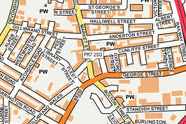 PR7 2SG map - OS OpenMap – Local (Ordnance Survey) PR7 2SG map - OS OpenMap – Local (Ordnance Survey)