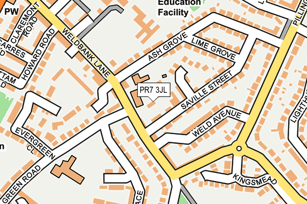 PR7 3JL map - OS OpenMap – Local (Ordnance Survey) PR7 3JL map - OS OpenMap – Local (Ordnance Survey)