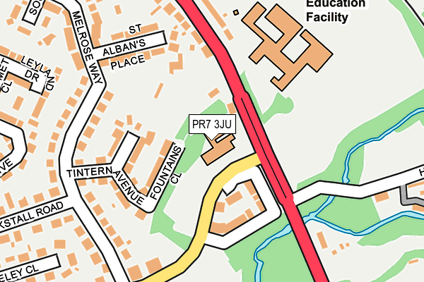 PR7 3JU map - OS OpenMap – Local (Ordnance Survey) PR7 3JU map - OS OpenMap – Local (Ordnance Survey)